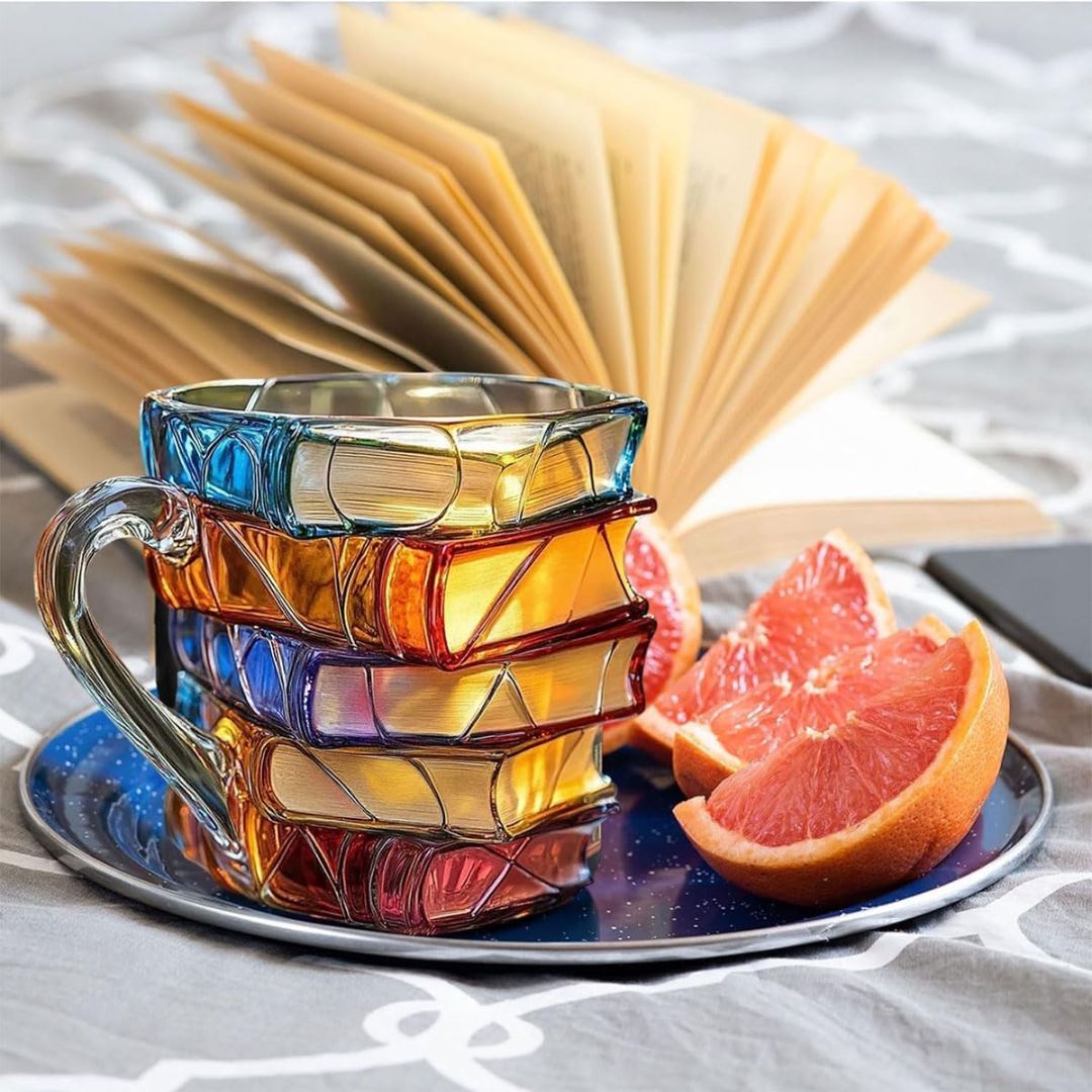 Caneca Lucky 3D Artesanal Original para Amantes de Livros