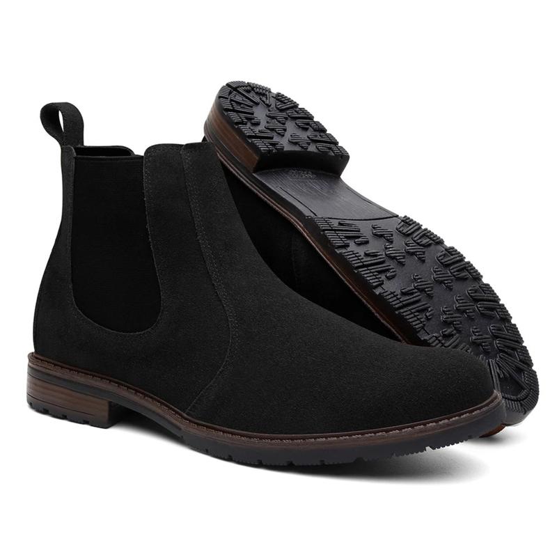 Botina Masculina Chelsea Casual Confortável Leve Resistente Cano Médio Sem Cadarço Ajuste em Elástico