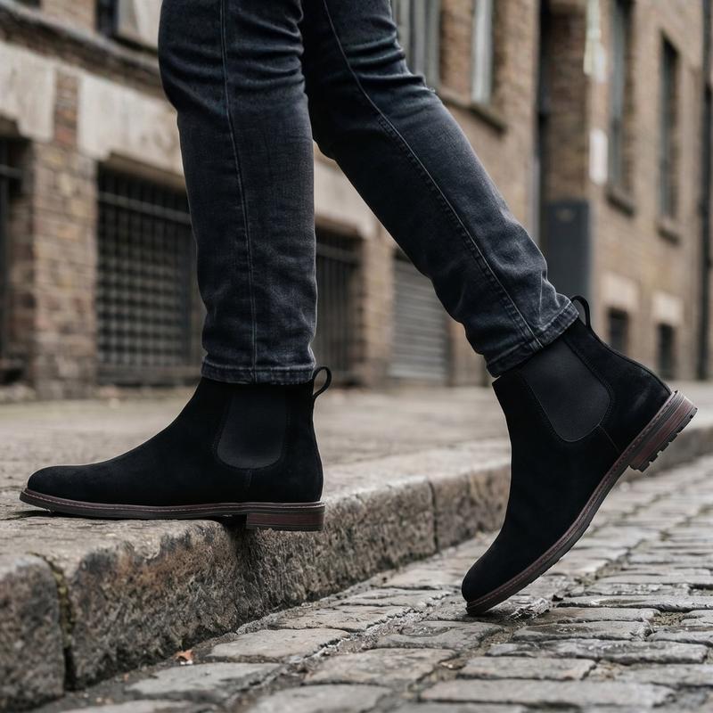 Botina Masculina Chelsea Casual Confortável Leve Resistente Cano Médio Sem Cadarço Ajuste em Elástico