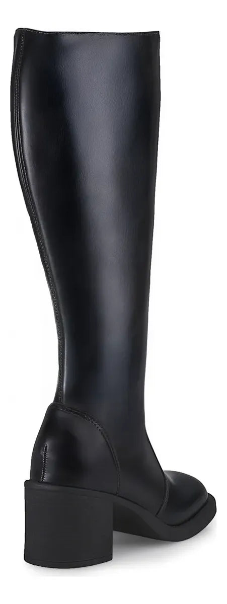 Bota Lóris Shoes Feminina Cano Alto Salto Bloco Conforto Elegante Montaria