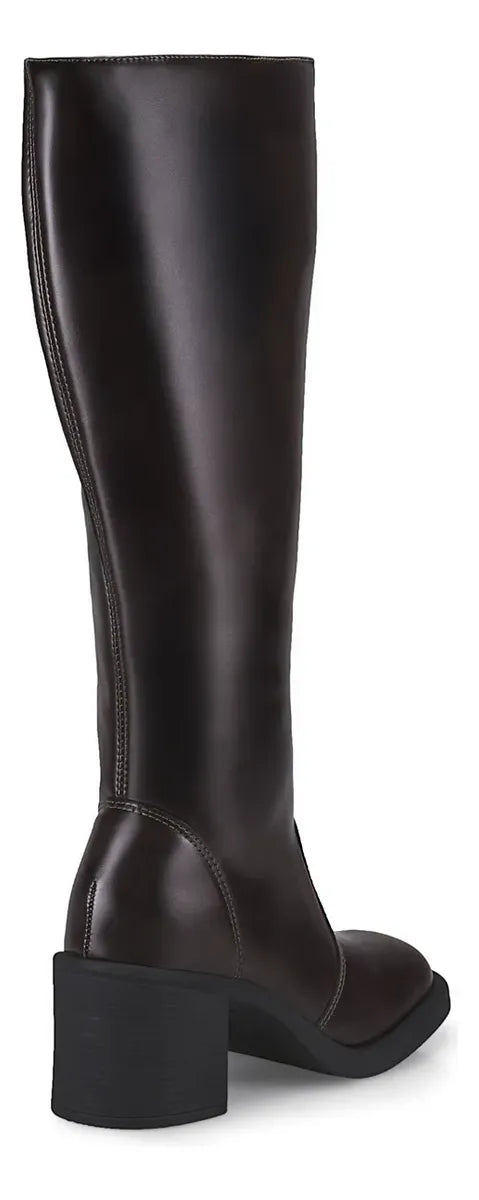 Bota Lóris Shoes Feminina Cano Alto Salto Bloco Conforto Elegante Montaria