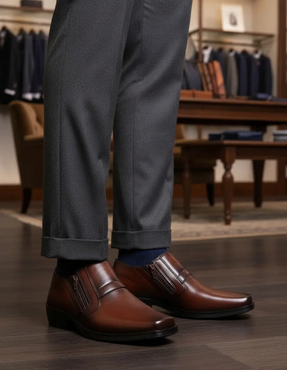 Sapato Bota Social Masculino Com Zíper Confortável Elegante