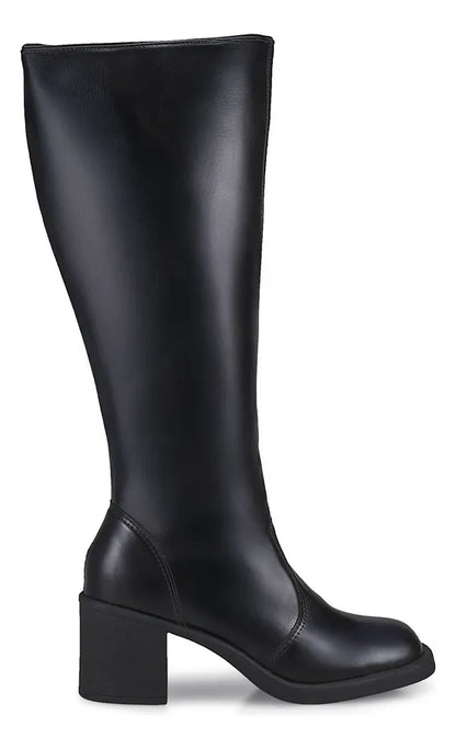 Bota Lóris Shoes Feminina Cano Alto Salto Bloco Conforto Elegante Montaria
