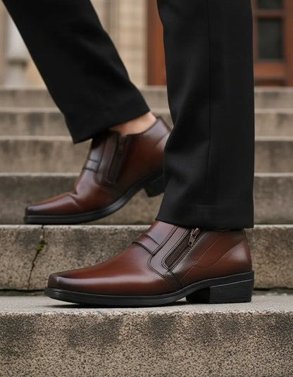 Sapato Bota Social Masculino Com Zíper Confortável Elegante