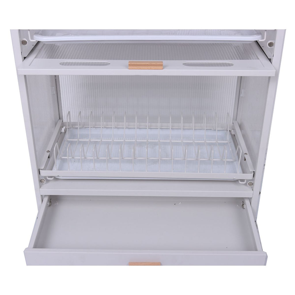 Rack Escorredor Organizador Duplo Com Gaveta