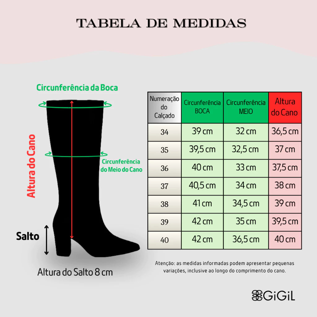 Bota Feminina Cano Longo Alto Marina GiGiL