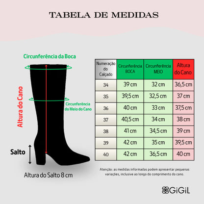 Bota Feminina Cano Longo Alto Marina GiGiL