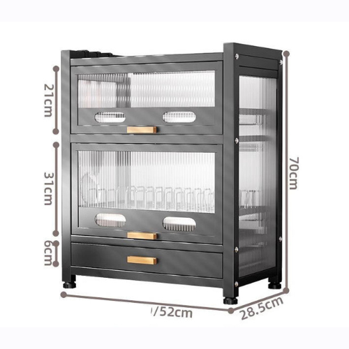 Rack Escorredor Organizador Duplo Com Gaveta