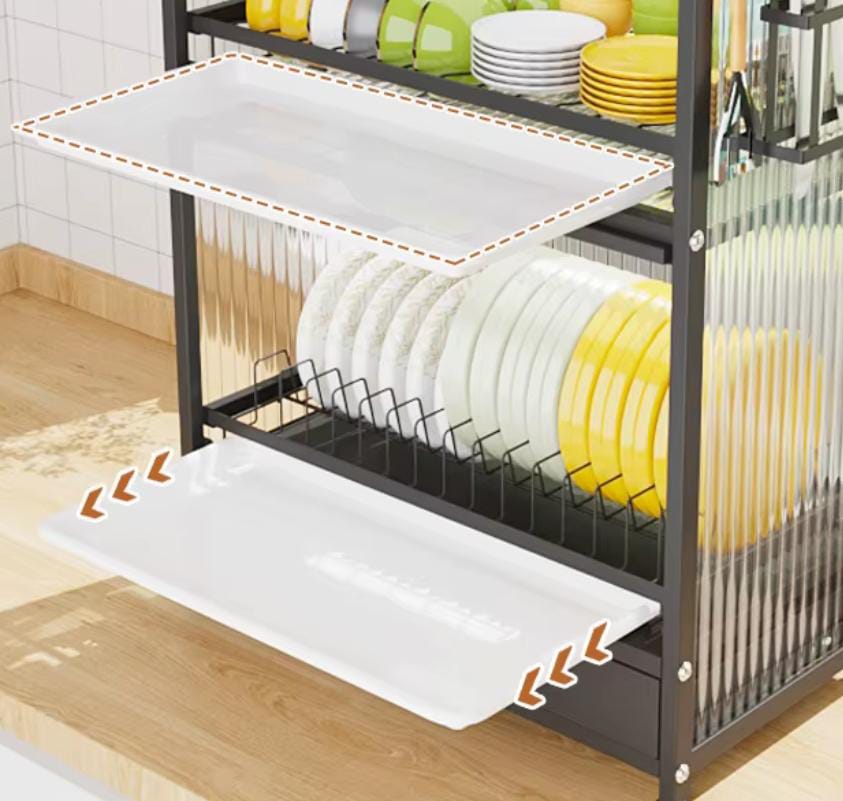 Rack Escorredor Organizador Duplo Com Gaveta